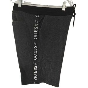 GUESS Men's Eco Janess Velour Sweat Black Shorts XS